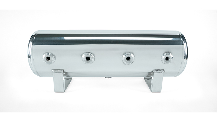 2.5 Gal. Polished Tank W/ Viair 444c Chrome Compressor, 1/4\" & 3/8\" Fittings & Tank Mounting Hardware